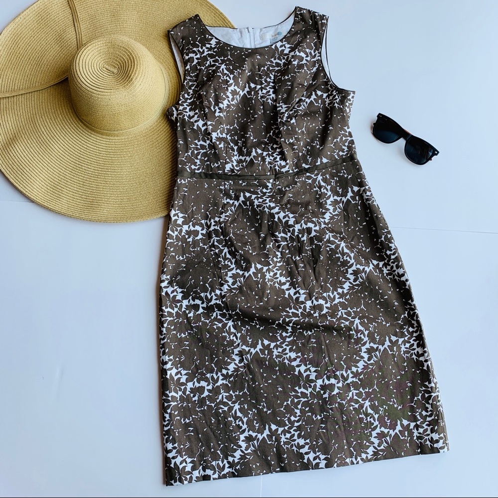 Boden sleeveless brown floral dress